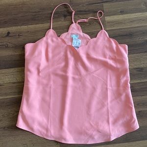 Gorgeous Scallop Detail JCrew Spaghetti Strap Racerback Blouse - New with Tags!